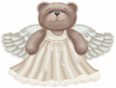 Bamseengel med hvid baggrund
