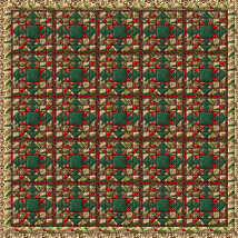 Quiltet t�ppe med glimmerkant