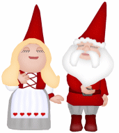 Nissemor og nissefar med hvid baggrund