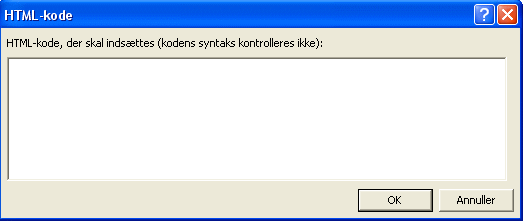 Inds�t html-koden i dette vindue