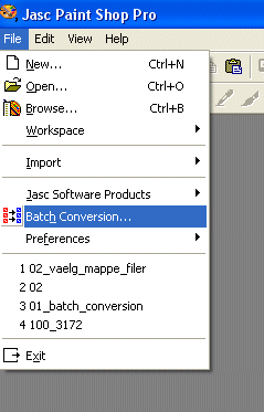 Klik p�: File/ Batch conversion