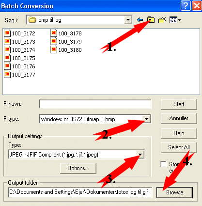 Klik f�rst p� mappen ud for pil nr. 1........