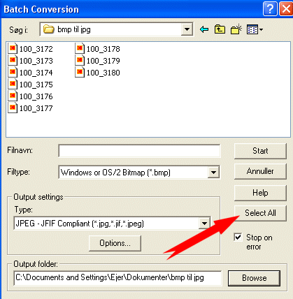 Klik p� knappen Select All