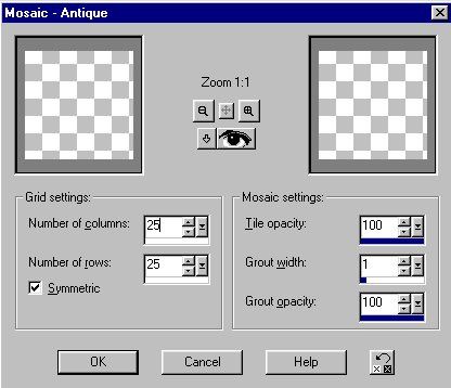 Mosaik - Antique; Indstillinger