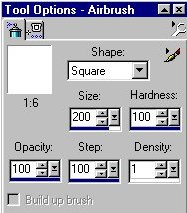 Indstillinger for Airbrush