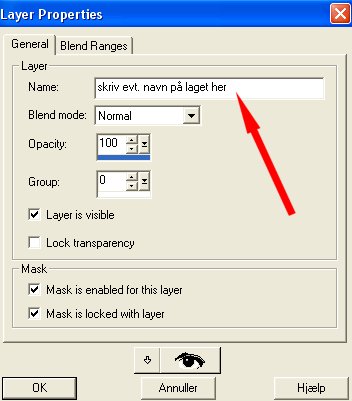 Layer Properties. Man kan evt. skrive navnet p� linjen ud for Name