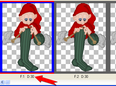 Hastigheden for hvert billede st�r under billedet