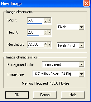 Opret et nyt image 600 x 200