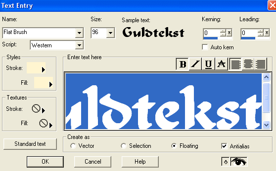 Indstillinger for tekst