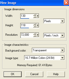 Opret et nyt image p� 130 x 188 pixel