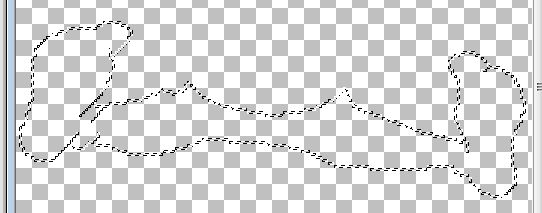 Udsnit af billedet: Efter �bning af 01_ben - og der er klikket nogle gange p� billedet med knappen Zoom, for bedre at kunne se til at fylde kanten med farve