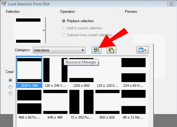 Klik p� knappen Resource Manager, der hvor pilen peger p� billedet