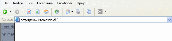 Man kan ikke se tidligere bes�gte sider i oversigten eller hvis man klikker p� pilen til h�jre for adresselinjen