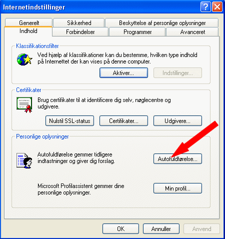 Klik p� knappen Autofuldf�relse.