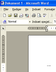 Tryk 3 gange p� tasten med bindestreg